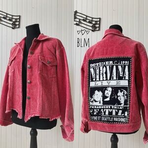 Nirvana acid wash corduroy jacket